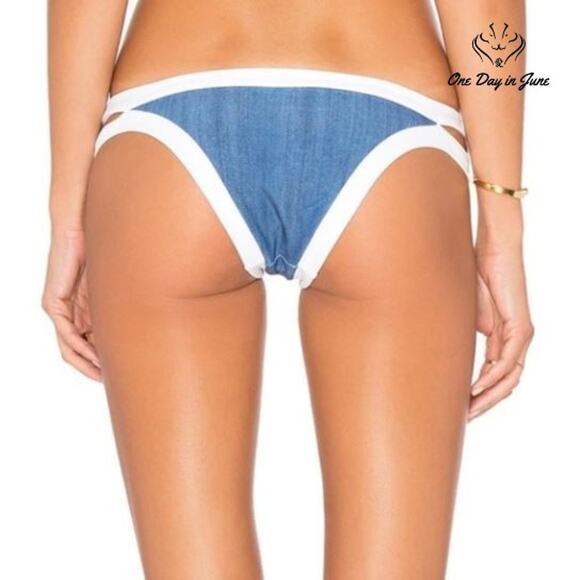 Seafolly Block Party Brazillian Bikini Bottom Size 6 - Picture 2 of 4